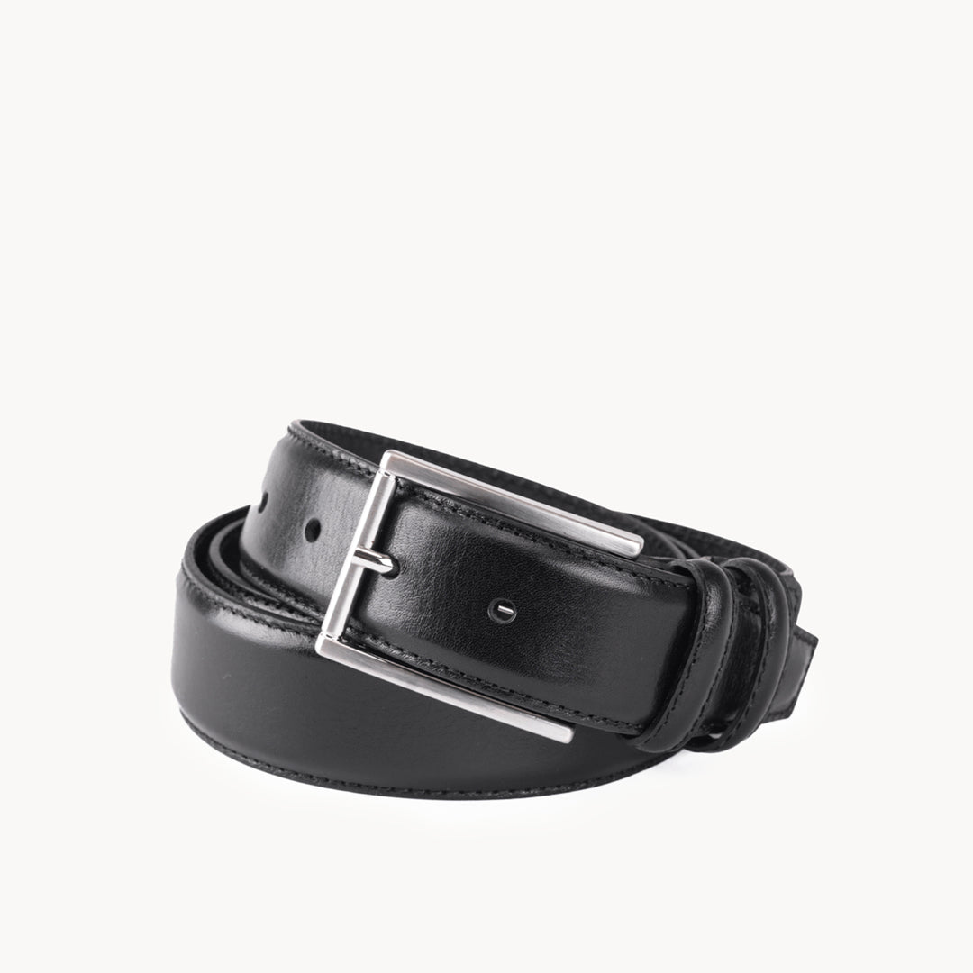 elegant dress belt Elegant Black Calfskin Leather Belt - Sleek & Dressy