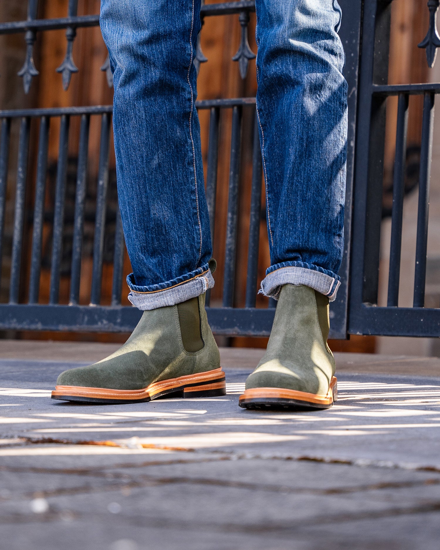 Blue Suede Boots Mens Outfit Suede Chelsea Jeans To Wear With