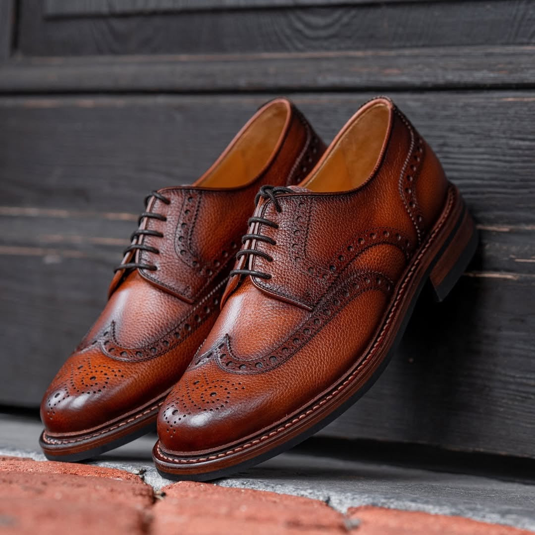 Lennertson Kaiser Shoe in Tan Versatile Wingtip for Any Occasion