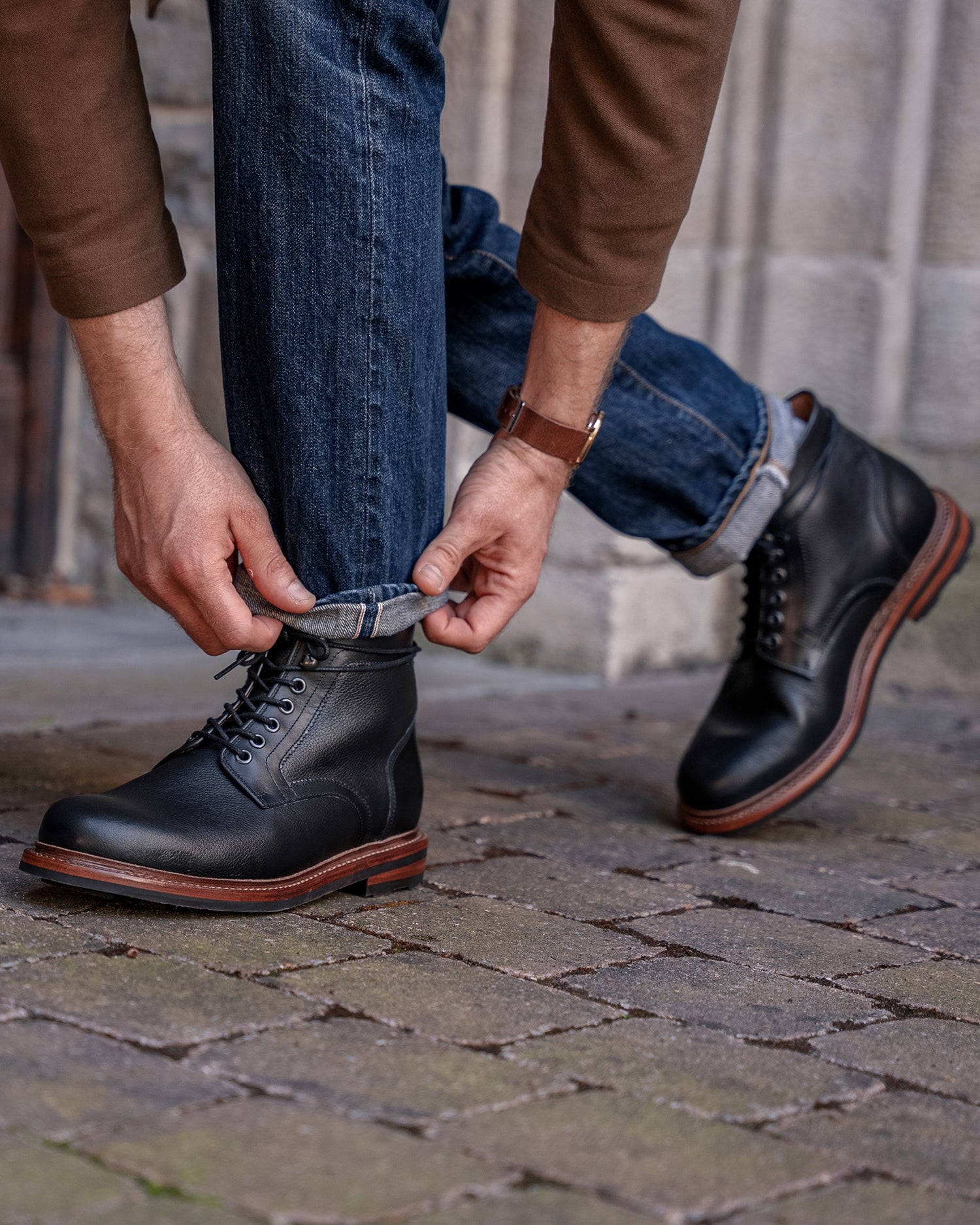 Lennertson Chieftain Boot in Black Scotch Grain - Vintage Appeal