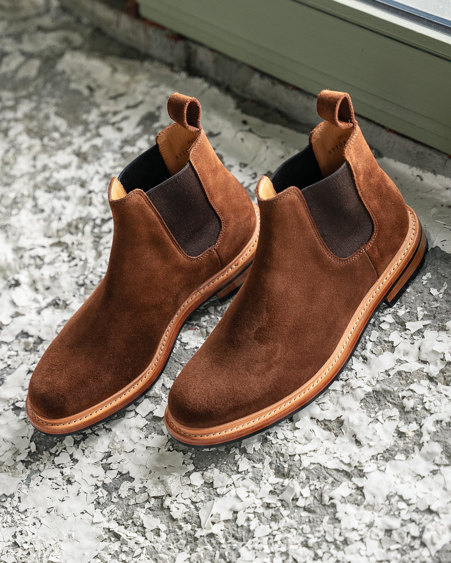 Lennertson Rider Chelsea Boot in Biscotto Rich Suede in a Warm, Versatile Color