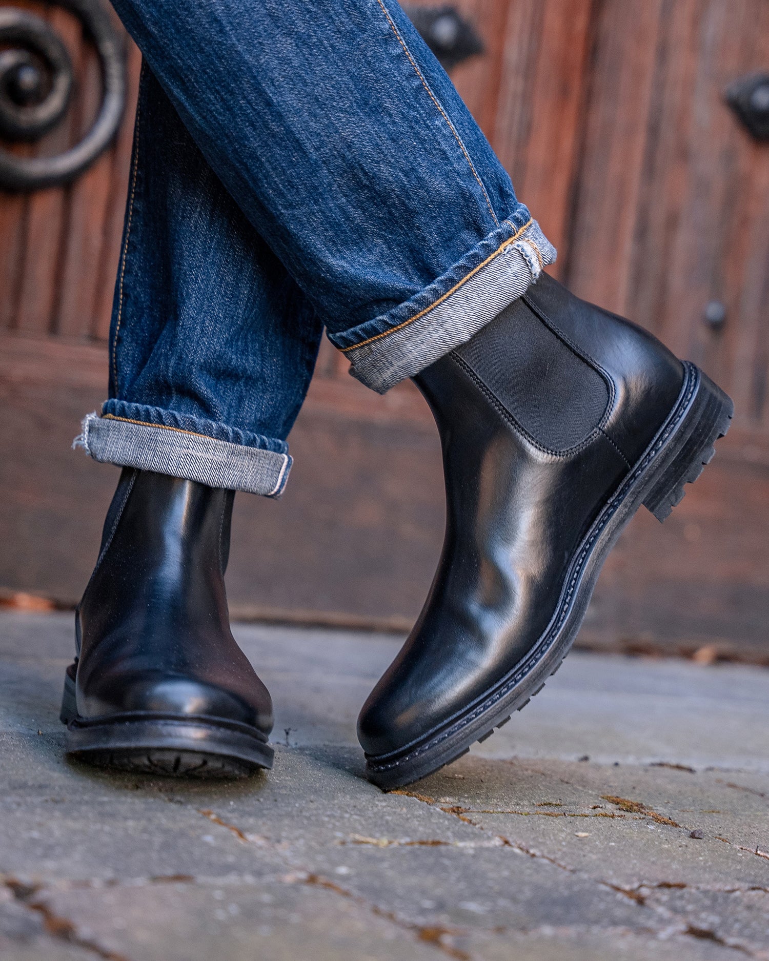 Lennertson Rider Chelsea Boot in All Black Handcrafted Goodyear Welted