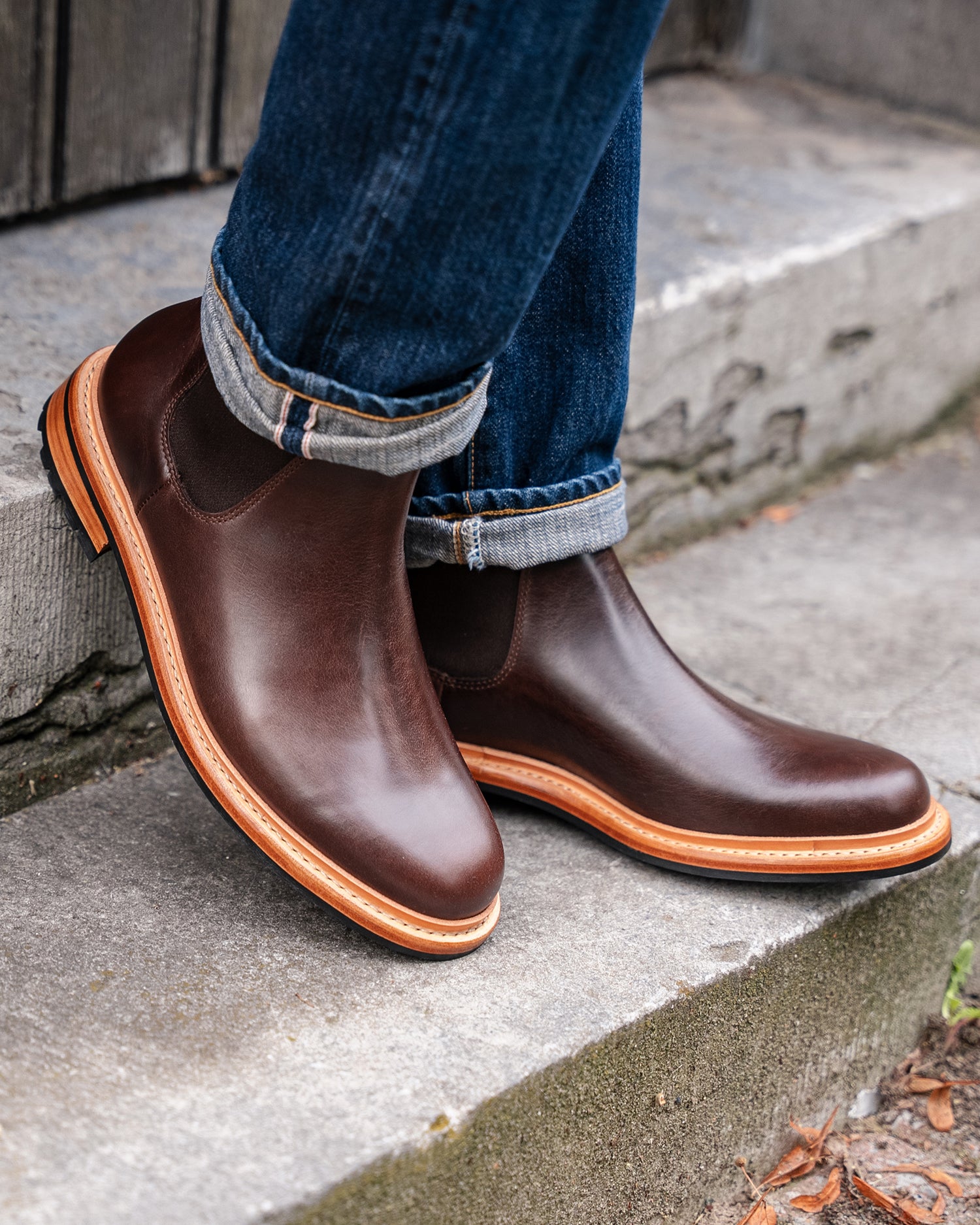 Rider Chelsea Boot in Brown Oil Tanned Leather Lennertson Handcrafted Footwear Lennertson Shoes