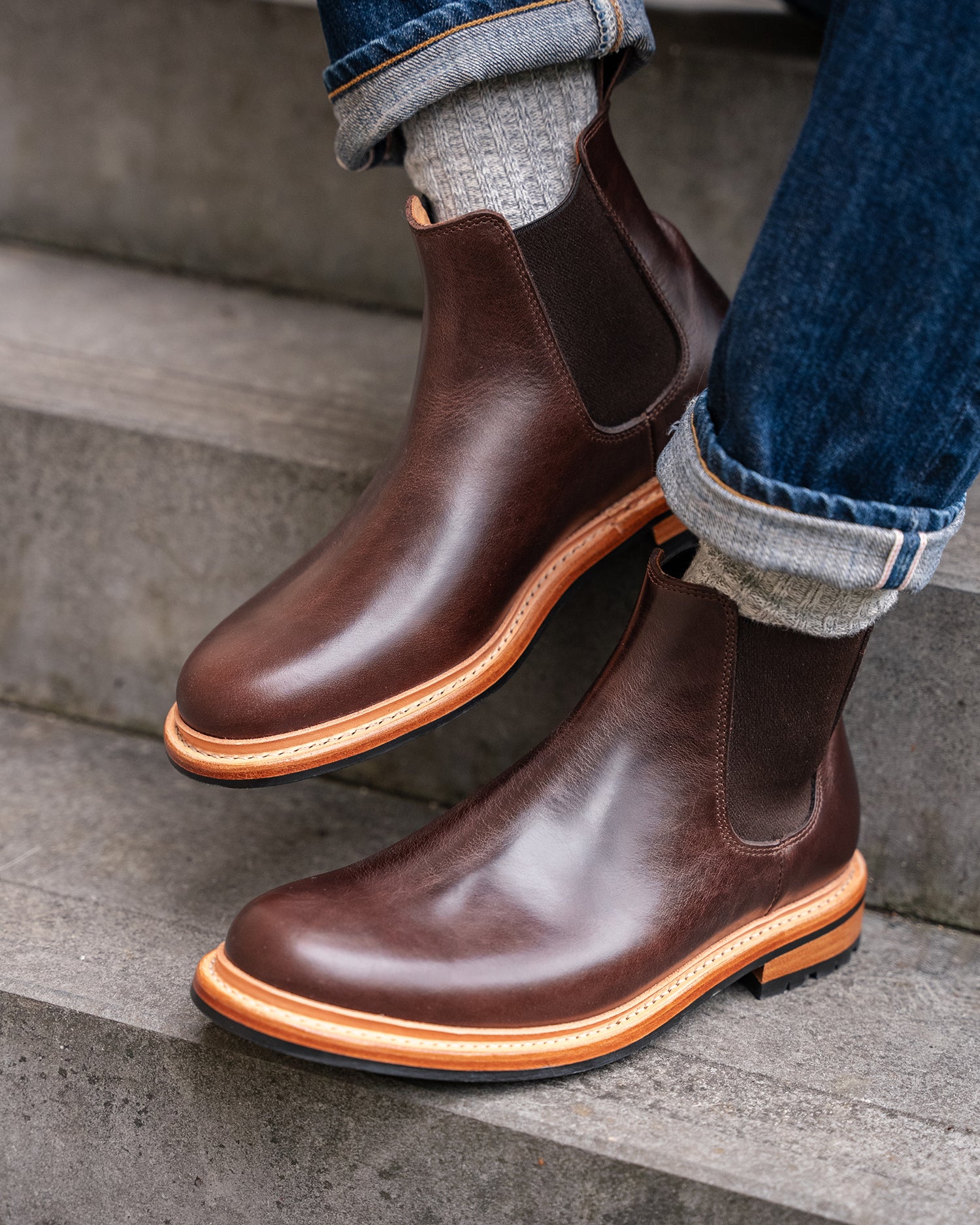 Grant Stone Vegetable Tanned Leather Sneakers Grant Stone Men's