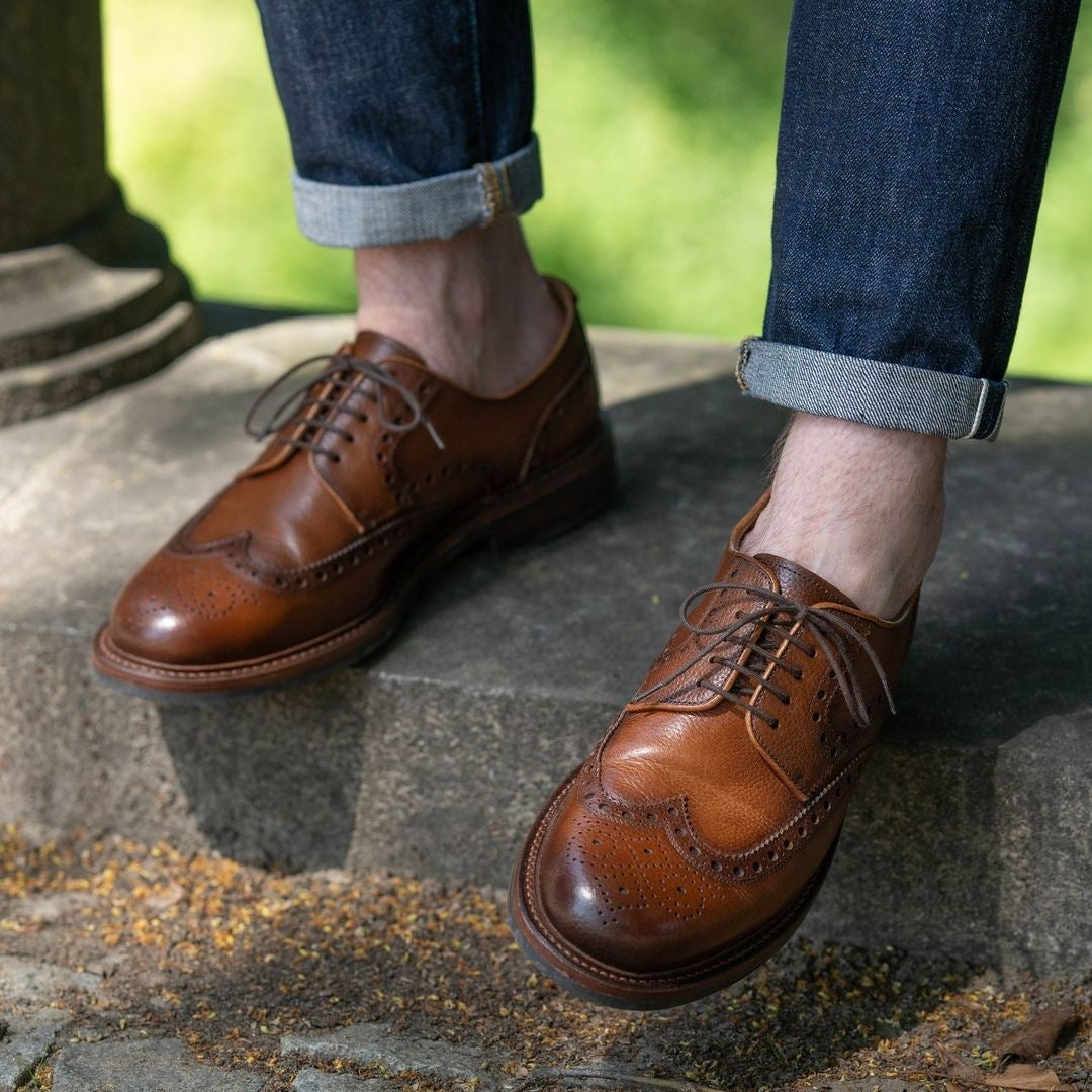 Lennertson Kaiser Shoe in Tan - Versatile Wingtip for Any Occasion